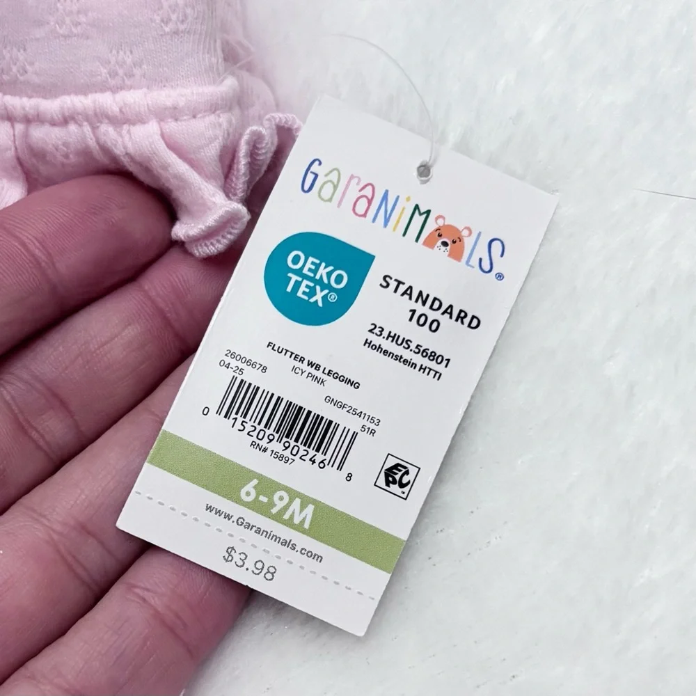 NWT Garanimals Set of Four Ruffle Baby Leggings Pastel and Floral Girl Size 6-9M - Picture 5 of 7